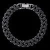 Cavigliere 13mm Bracciale a catena a maglie cubane con strass nero per donna Uomo Hip Hop Iced Out Cavigliera Sandali a piedi nudi GioielliCavigliere