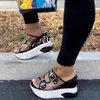 Sandals Transparent Wedge Slippers Neon Green Platform Mules Buckle Clear Shoes Thick Sole Bottom Flip FlopsSandals