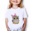 Summer Tee Shirt T-shirt Enfant Fille Cute Animal Owl Girls And Boys Clothes Toddler Tees Kids Short Sleeve Birthday Child