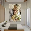 Moderno tela personalizzata dipinta per bambini in famiglia Picture per animali domestici Poster impermeabile per sposati Regalo per telaio fai -da -te 60x80 220615