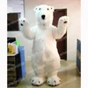 Halloween Long Plush Polar Bear Mascot Costume de desenho animado Personagem Carnaval Festival Dresses Fantorizados Tamanho dos adultos