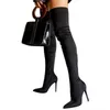 Size 43 Sexy Over The Knee Boots Women High Heels Long Boots Ladies Thigh High Winter Faux Suede Slim Pointed Toe Female Shoes Y220817