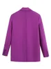 女性のスーツブレザーファッション女性マスキュリンブレザージャケット2022二重胸フラップポケットコート肩パッド長い袖のソリッドCO