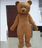 Factory Outlets hot brown colour plush teddy bear mascot costume for adults to wear