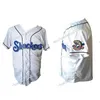 XFLSP Glamitness Custom Baseball Jerseys Mens Biloxi Shuckers Белый серый синий на заказ рубашки с двойными сшивающими рубашками высокое качество