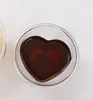 Clear cadeau dubbele wandbestendige theebierglazen Drinkware liefdevolle koffie mok transparant glazen hartvormige cup hh22-173