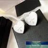 New Letters heart-shaped Stud Earring Black White Earrings All-Match Fashion Design