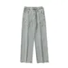 Men's Jeans Men Denim Pants Hip Hop Streetwear Harajuku Vintage Cross Cotton Casual Joggers Harem Trousers BlueMen's