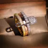 Anneaux de bande à trois couches Bandes de pavé de cristal avec anneaux à épingles