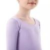 ダンスウェアダンスウェア長袖体操の練習紫色のトレーニングバレリーナ
