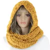 Beanie/Skull Caps Winter Beanies Women Scarf Sticked Hat Hooded Gorras Bonnet Warm Baggy Hats For Davi22