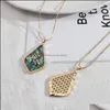 Pendant Necklaces Waterdrop Frame Inspired Abalone Shell Papper Leopard Leather Snakeskin Long Chain Sweater Necklace Ge Dhseller2010 Dhu4V