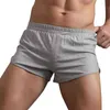 Mens Summer Solid Color Cotton Pants Elastic Band Loose Quick Dry Casual Sports Running Straight Shorts Mens Underwear Sports T220816