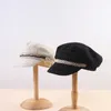 Women T sboy s Chain Flat Top Visor Vintage Plaid Beret Cap Female Autumn Winter Hats 220617