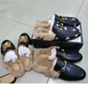 Uomo Donna Ciabatte Pantofole di pelliccia Princetown Ciabatte Appartamenti Mocassini in vera pelle Scarpe Catena di metallo Ricamo da donna Scarpe casual Taglia grande NO14