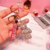 فاخرة Strass Rhinestone Diamond Bear Animal -keychain Cheech Care Cark Car Key Chain Bendant