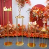 Decorative centerpiece metal stainless steel flower backdrop stands plinth for weddings gold floral stand wedding back drop stand