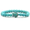 Bracelets de braceletes de estilo de tartaruga mar￭tima de estilo de ver￣o para homens cl￡ssicos 14 cores coloras de pedra natural e el￡stica de amizade de pulseira de praia j￳ias ys222