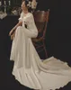 Nouveau Élégant Simple Sirène Robe De Mariée 2022 Col Carré Satin Coréen Vintage Bulle À Manches Courtes Balayage Train Robe De Noiva Robe De Mariage