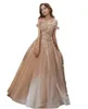 Lange avondjurken met kralen off-shoulder lovertjes met zakken Formele avondjurken Elegante feestjurk, zelfs jurk zuhair murad