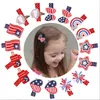 Multi Design Sobre 4 ~ 5 cm Menina Cabelo Arcos Stars Flag Barrettes EUA Independence Day Hair Clips Acessório