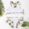 Dzieci Pine Wzorka kąpielowa Dzieci Dwoje kawałków kostium kąpielowych Zestaw Bikini Bikinis Zestaw plaży noszenie stroju kąpielowego dla dziewcząt Tankini Biquini 220426