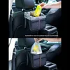 Organisateur de voiture siège arrière suspendu support de la boîte de rangement étagère livre bouteille tasse d'eau en cuir tissé poubelle poubelle sac pour voyage