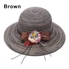 Brede rand hoeden mode floppy sunhat verstelbaar opvouwbaar strand zon hoed rietje voor vrouwen panama hatwide widewide wend22