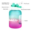 QuiFit 2,5 L 83 oz 3,78 L 128 oz Wide Mouth 1 Gallon Bouteille d'eau de motivation avec marqueur de temps Flik-Flop A Free Sport Fitness 220329