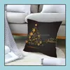 Pillow Case Bedding Supplies Home Textiles Garden Ll Taoup Gold Black Snowflake Merry Christmas Pillowcase Xmas Decor For Dh4Qs