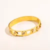 Branded Bracelets Women Bangle Designer Jewelry Gold Plated Stainless Steel Wedding Lovers Gift Bangles Wholesale ZG1163