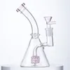 명확한 5mm 두꺼운 비커 봉 Fab Egg Hookahs 샤워 헤드 Perc Glass Water Pipes 6 인치 버블 러 오일 Dab Rigs With Bowl 14mm Female Joint