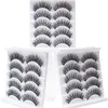 5 paren natuurlijke wimper lichtgewicht faux 3d mink wimpers zachte piekerige pluizige valse oogwimpers extensie wreedheid vrij hergebruik veel wimpersmake -up