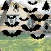 Décoration de fête Halloween grande araignée yeux brillants chauve-souris ornement mur de cour 220826