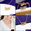 Pendant Necklaces Pendants Jewelry 18K Real Gold Plated 520 Heart Moving Crystal Zircon I Love You Women Party Wedding Gift Factory Price