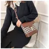 Shoppingkassar Retro Plaid Bag Women's Fashion Online Celebrity One Shoulder Slung Bucket Bag 220331