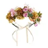 Rose Flower Headband Handmade Flowers Floral Garland Hair Band Crown Tiara Decoratie Verstelbare vrouwen Girls Hoofdtooi voor feest