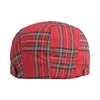 Berets Classic Plaid Flat Hat Men Peak Beret Cap Herringband Sboy Unisex Duckbill Hats For Women Visor verstelbare dropberets