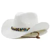 Chapéu de cowboy ocidental boné de palha natural para homens verão hollow beach cowgirl sol chapéu sombrero hombre salva -vidas chapéus