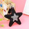 Keychains Fashion Jewelry Cute Women Key Chain Cover Rhinestone inlaid läder Tassel Star Fish Cap Colres Colors Wholesale Enek22