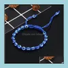 Fili di perline Bracciali Gioielli Turchia Blu Malocchio Fascino Perline Donne Fatti a mano Corda intrecciata Bracciale Corda Moda Drop Delivery 2021 R