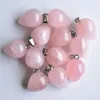 Ametiste naturali a forma di cono circolare in cristallo di quarzo rosa con ciondoli a forma di goccia d'acqua per la creazione di gioielli