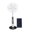 16 inch 12V DC Emergency Solar Fan Solar Powered AC Oplaadbare ventilatoren staan ​​Solarfan met paneel- en LED -licht
