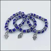 Fios de mi￧angas pulseiras de joias de joias de m￣o sortuda de mi￧anga de mi￧angas artesanais Bagada el￡stica de el￡stica homens homens fashi dhrdw