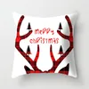 Christmas Pillow Case Linen Plush Printed Sofa Cushion Halloween Pillowcase Cover