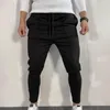 Men's Pants Skin-Touch Trendy Solid Color Sports Casual Trousers Stretchy Training Side Pockets For Outdoor SportsMen's