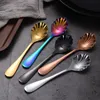 Shell Shape Coffee Spoon Stainless Steel Honey Milk Stirring Spoons Square Ice Cream Dessert Scoop Kitchen Restaurant Scoops BBB14707