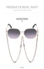 Designer Lunettes de soleil Brand Eyewear Chain Hommes Femmes Sun Glasse Sun Polaroid UV400 Metal Lens with Box
