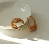 Hoop Huggie LifeFontier Design Gold Metal Oregelbundet Twist Earring för kvinnor Vintage Geometric Party Pendant Jewelryhoop Kirs22