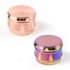 63mm Zinc Alloy Grinders Smoking Accessories Colorful Tobacco Grinder Rainbow 4 Parts Metal Wax Oil Vaporizers 5963